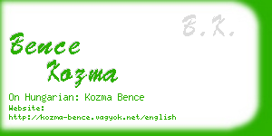 bence kozma business card